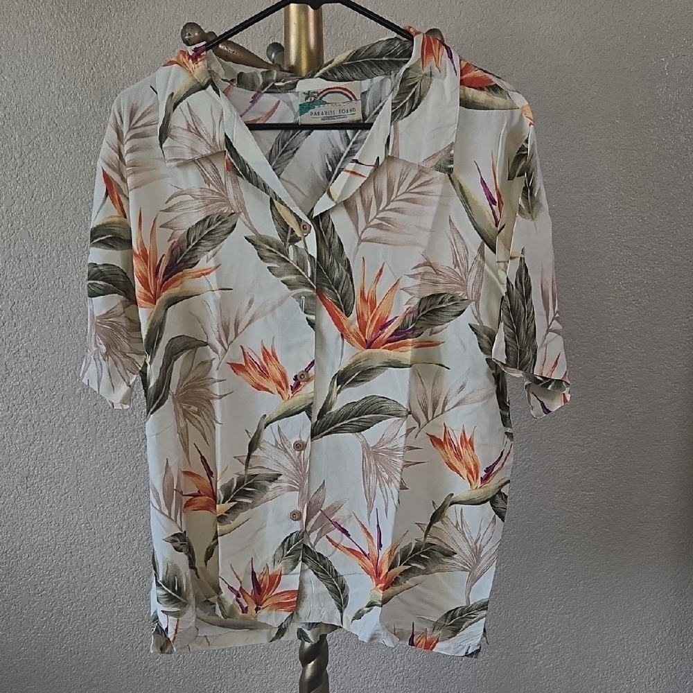 Tropical Floral Button Down Shirt